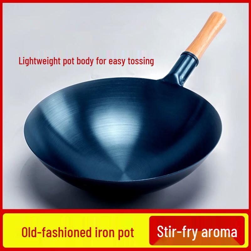 Traditioneller handgeschmiedeter Eisenwok