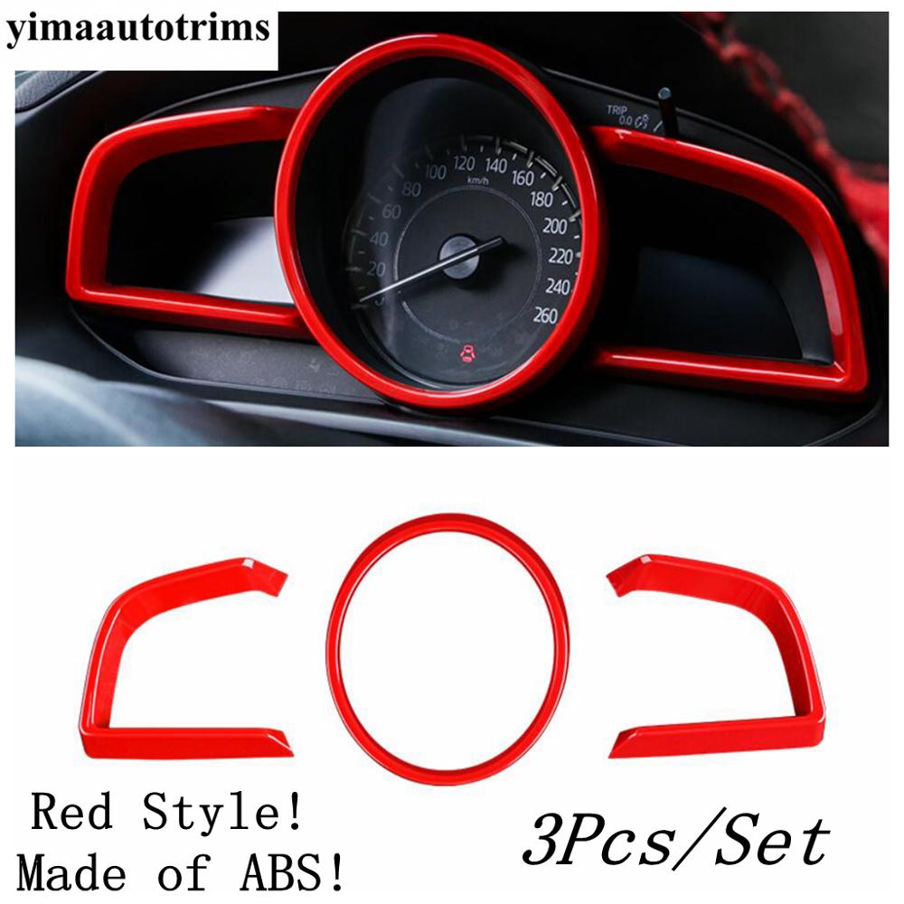 

Dashboard Stopwatch Speed Frame Decoration Cover Trim For Mazda 3 Hatchback Sedan 2014 - 2018 ABS Red / Carbon Fiber Accessories Red Style
