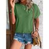 Summer Women's New Solid Color Round Neck Loose Short Sleeved T-shirt Top