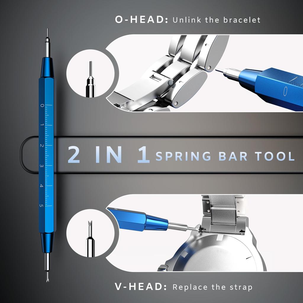 JOREST Uhrenwerkzeug Uhrenreparatur Uhrenbatteriewechsel Stift Uhrenarmband Uhrenbatterie Uhrenboden Uhrenöffner Uhrengehäusedeckelverschluss Federsteg