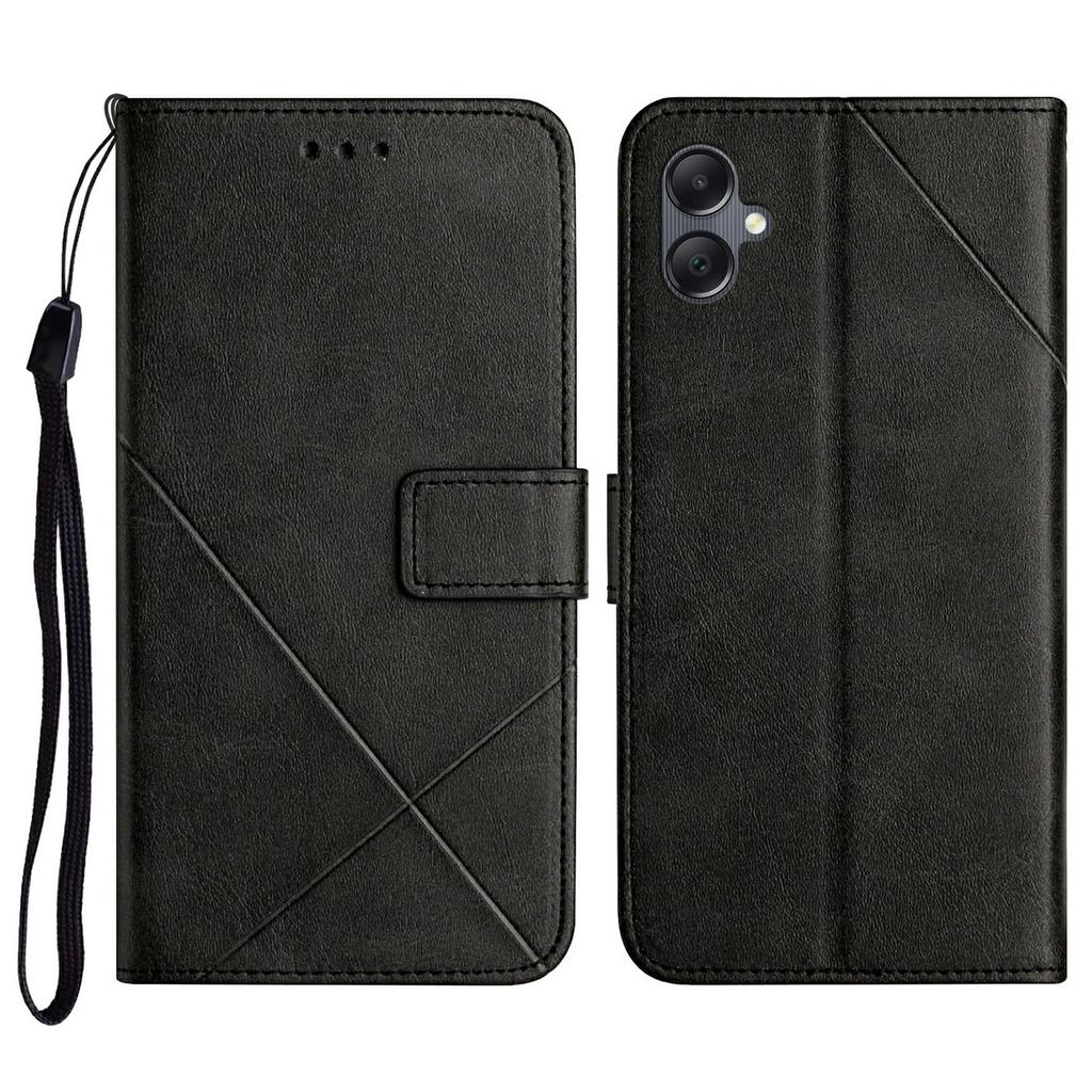 For Samsung Galaxy A06 4G Leather Case Line Pattern Wallet Phone Cover