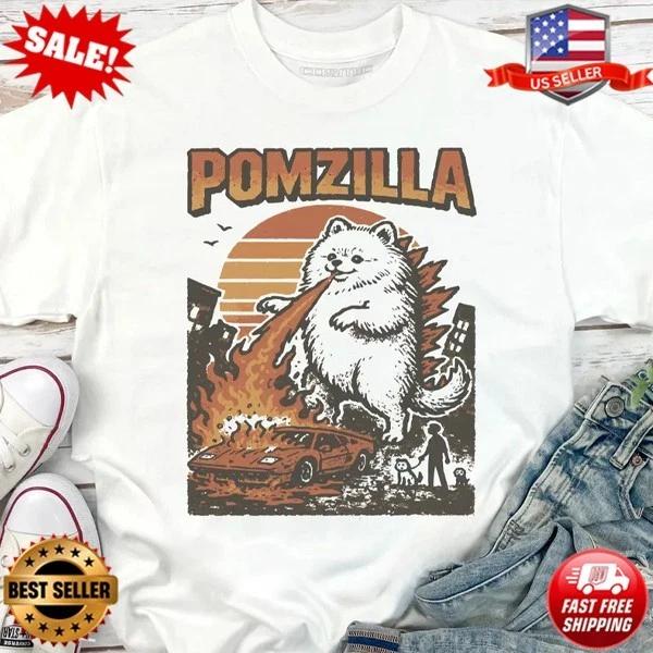 

Funny Pomeranian Godzilla Shirt – Vintage Comic Monster Pom T-Shirt S-5XL S