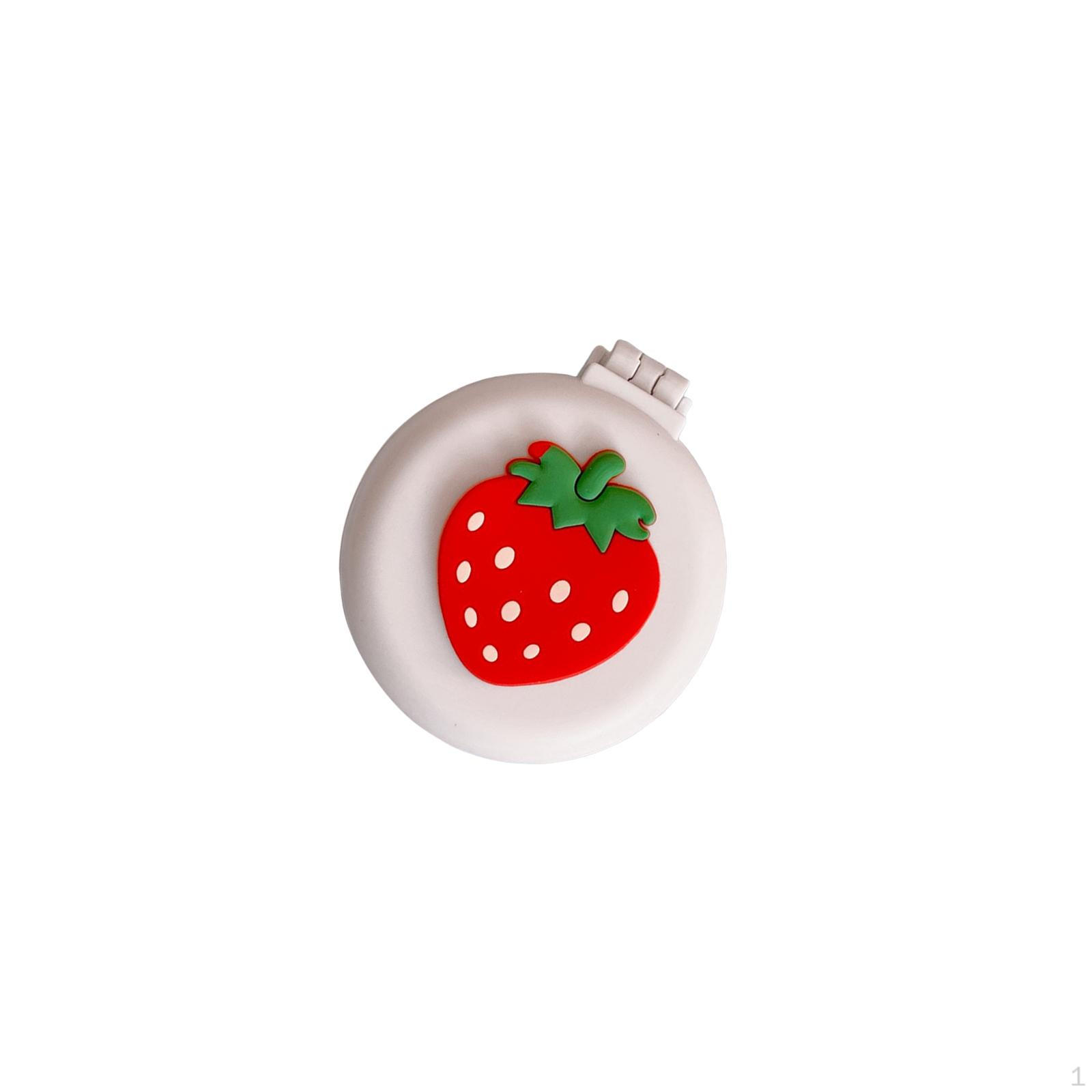 Компактный набор расчесок для волос с зеркалом Strawberry