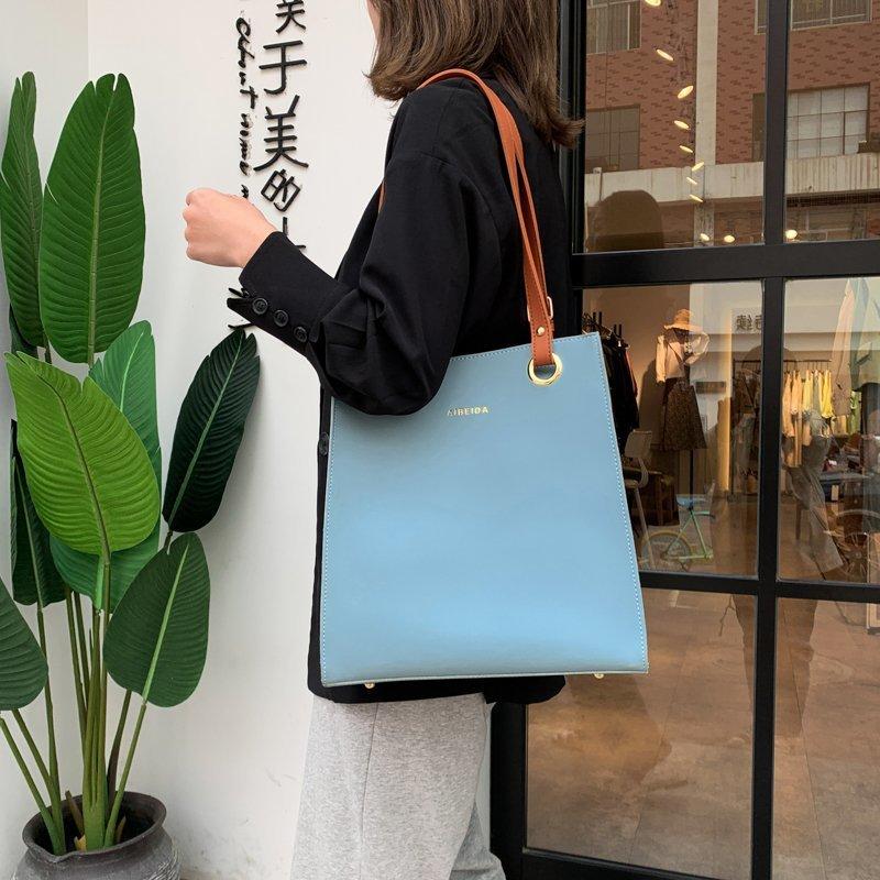 New Korean Style One Shoulder Bags For Women PU Leather Large Capacity Casual Ladies Solid Multi-function Handbags Spring/Summer