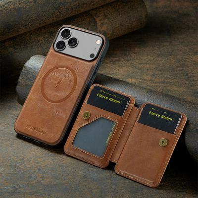 Detachable Card Slot Wallet for Magsafe Magnetic Leather Phone Case for IPhone 17 Air 16 15 14 Plus 13 12 11 Pro Max Cover