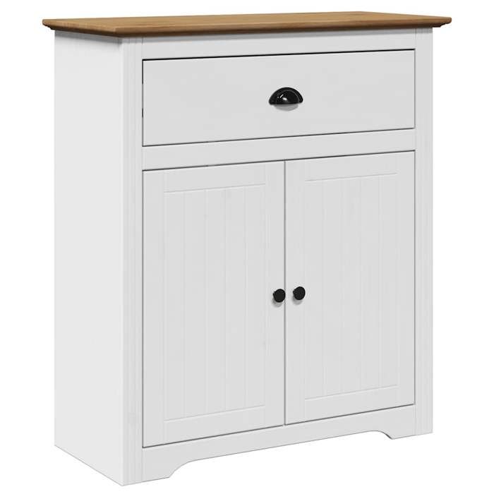 VidaXL Armoire de couloir BODO blanc et marron 80x35x90 cm, meuble de couloir, meuble de vestiaire, meuble de rangement 4016867