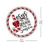 One Piece Christmas Wreath Round Tin Sign Metal Wall Art for Home Bar Garden Holiday Decor Gift 7.8 Inch