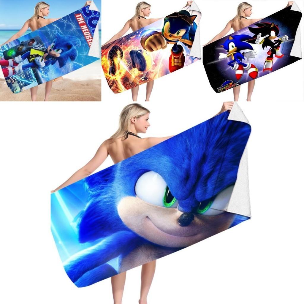 Sonic Beach Towel Microfiber Bath Towel For Kids And Adults Soft And Cozy With Eye-catching Design
