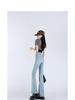 Women's High-Waisted Light Blue Micro-Flared Jeans - 2024 Spring/Autumn Versatile Long Pants.