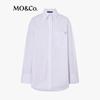 MO&Co. Heart Embroidery Striped Cotton Shirt