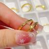 High-end Fashion Crushed Ice Ice Ring Ing Style Niche Joint Ring Temperament Versatile Couple 18K Gold Ring Jewelry