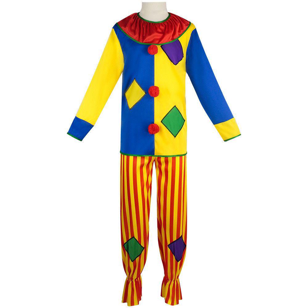 Halloween Clown Masquerade Costume and Props Set for Adults