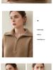 Maglione da donna con zip mezza lunghezza e colletto, in 100% cashmere ispessito – Caldo, Morbido, Lavorato a maglia invernale di alta gamma