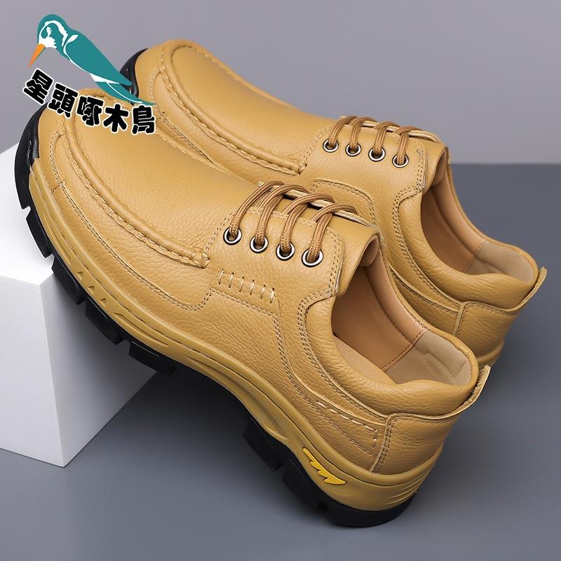 Men's Shoes Outdoor Tooling Shoes Big Head Leather Shoes Spring and Autumn Low-top Cowhide Surface Handmade Commercial Leather Shoes