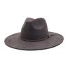 Unisex Suede Felt Fedora Hat Wide Brim Flat Edge Elegant Classic Gentleman Hat