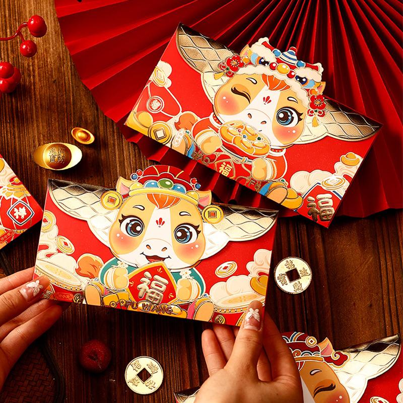 4Pcs Chinese  Year Money Envelope 2026 Horse Year Red Envelope Red Pocket Creative Cartoon Spring Festival Lucky Envelope