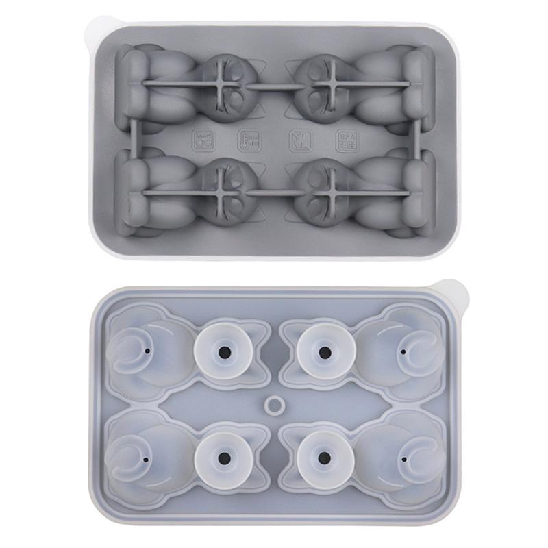 New Sale 3D Cat Ice Mold, Made Of Silicone, Reusable, Easy To Demold, Creative Animal-shaped Ice Mold.