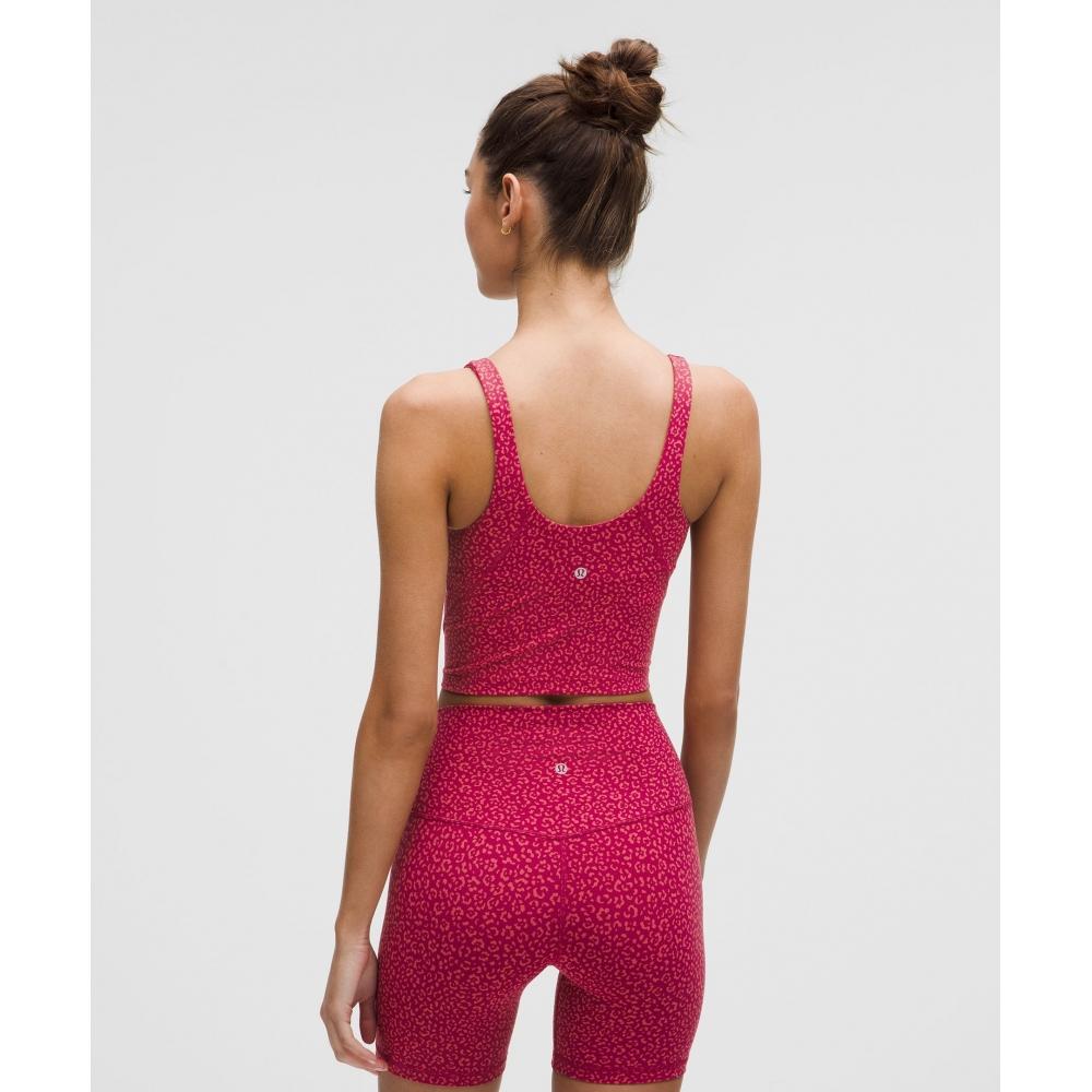 Lululemon Align  TAnk Top  Light Support  A B Cup leopArd dAisy Desert Red mAgentA Smoke
