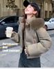 Women's Short Large Fur Collar Hooded Warm Cotton-padded Jacket
