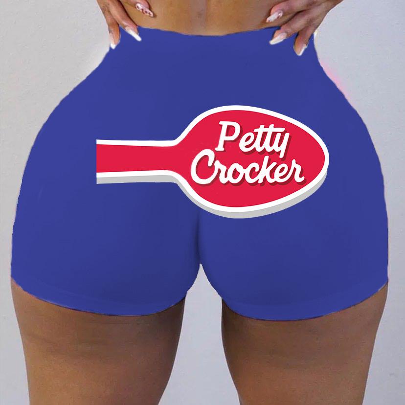 Trendy European & American Style Women's Fitness Letter Print Shorts