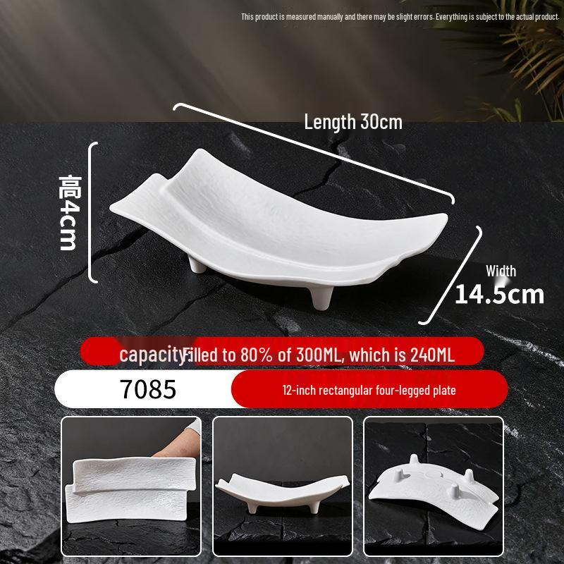 White Melamine Porcelain-Style Snack Plate - Perfect for KTV, Bar, or Restaurant Serving