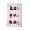 Burgundy Hand-Painted Rhinestone Press-On Cat Eye Nails - French Color Blocking, Exquisite and Eye-Catching Manicure.