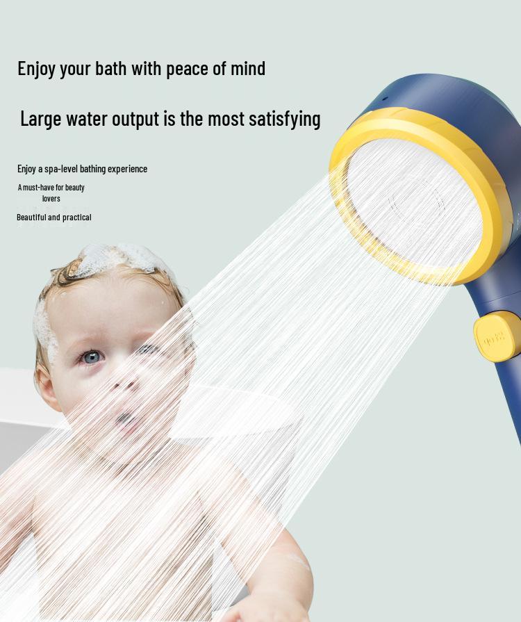 Four-Speed LED Display Temperature Control Shower Head with One-Key Stop Function