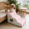 Pet Cute Checkered Staircase Small Dog on Sofa Climbing Ladder Dog Bed Step Mat Removable Washable Cat Ramp