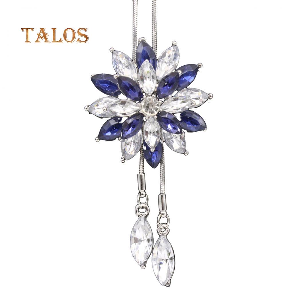 

Женщины Кристалл Камень Снежинка Кулон Длинная Цепочка Свитер Ожерелье Подарочная Подвеска Брелок