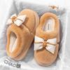 Cotton Slippers Thick-soled Indoor Household Cartoon Cute Bow Slippers Winter Bag Heel Warm Home Cotton Shoes High Heel