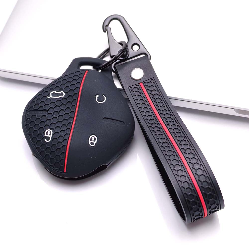 Key Fob Cover for Chery Omoda C5 E5 Jaecoo J7 Tiggo with Keychain Soft Silicone Protective Case Anti-Scratch Guard Shockproof Protection