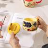 OLOEY Hand-Painted Cartoon Dog Ceramic Mug with Phone Holder