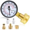 Water Pressure Gauge Kit,Universal Water Pressure Test Gauge with Lead-Free Brass Hose Fittings,3/4" Female Coupler Plus 5 Adapters To Test In