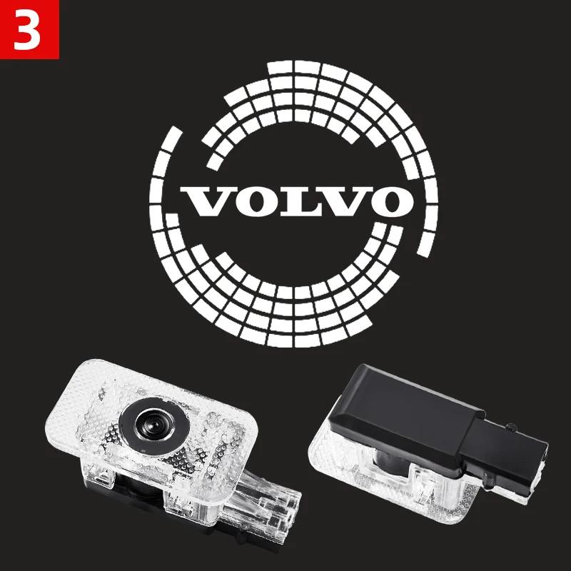 2Pcs Car LED Door Welcome Light For Volvo V40 V60 V90 XC40 XC60 XC90 S60 S90 Projector Logo Ghost Shadow Light Auto Accessories