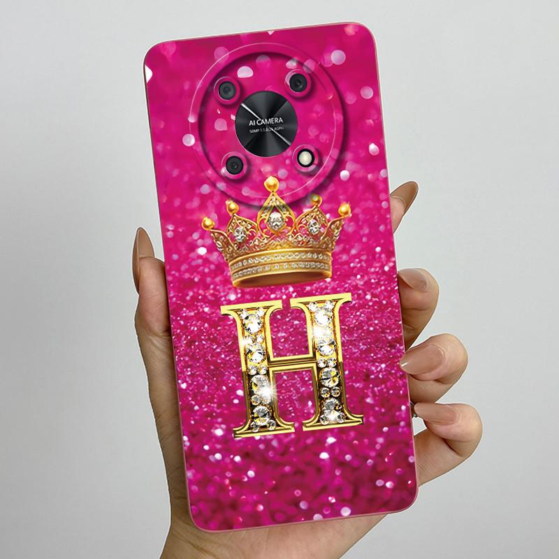 For Huawei Nova Y90 (CTR-LX2) / Nova Y91 (STG-LX1) Fashion Initial Letter Couple Phone Case Soft Silicone TPU Protective Casing