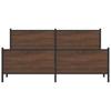Metal Bed Frame Without Mattress Brown Oak Effect 200x200 Cm