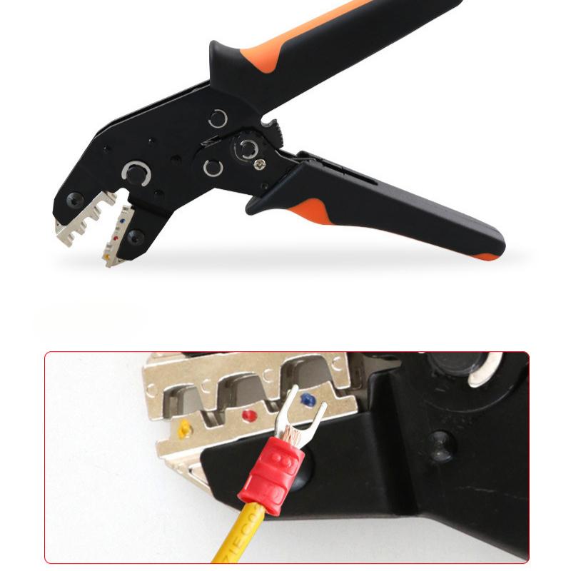 SN-02C Wire Crimping Tool Kit AWG 23-13 for Insulated Ring Spade Terminals Cable Lugs Tubular Crimper