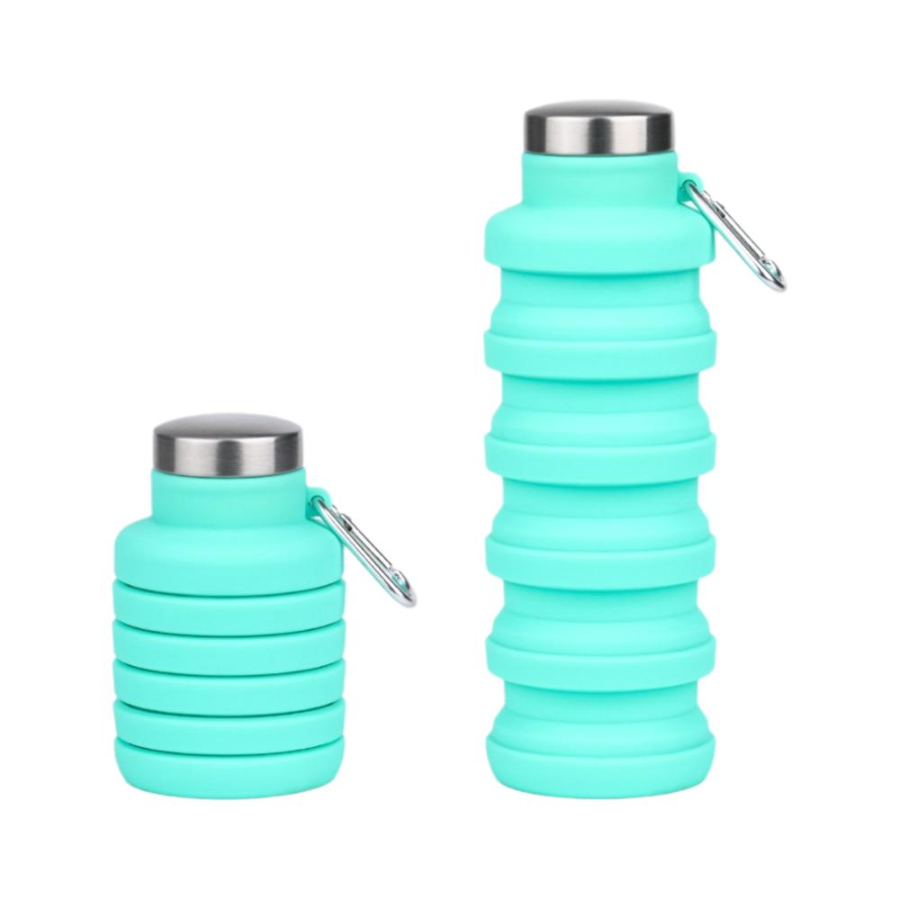 17oz Collapsible Water Bottle Silicone Leakproof Foldable Water Bottle Eco-Friendly Lightweight Sport Water Bottle Hiking