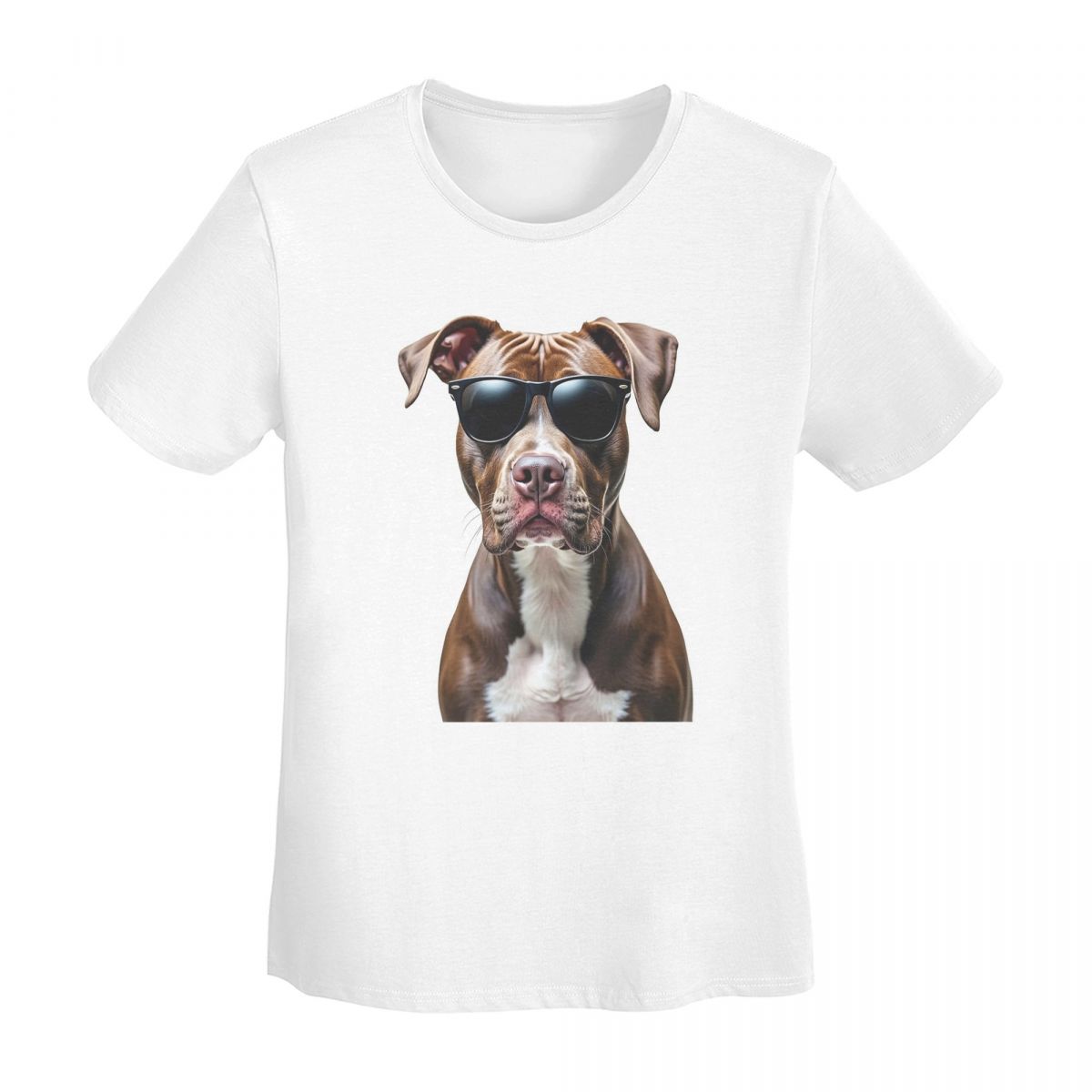 

Funny Cool Pitbull Wearing Sunglasses TShirt Women Short Sleeve T Shirts ONeck Clothing Cotton Summer Tees Streetwear S
