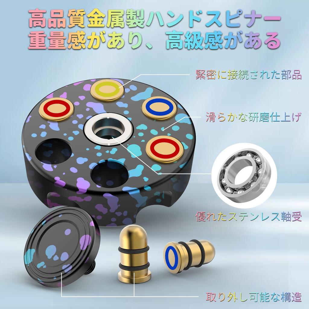 VOFOLEN Leuchtender Hand Premium Stress Metall Hand Spinner mit Langlebigem Edelstahl Hochgeschwindigkeits Leise Fidget Spielzeug für Stress Zeit Geschenk für Erwachsene und