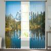 Lakeside Forest Mountain Tulle Curtain Home Office Window Decor Bedroom Kitchen Balcony Modern Sheer Curtain