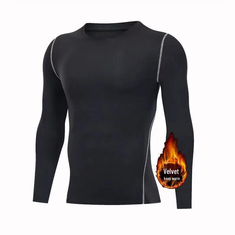 Men's Long-Sleeve Winter Fitness Suit with Quick-Dry Running Tights