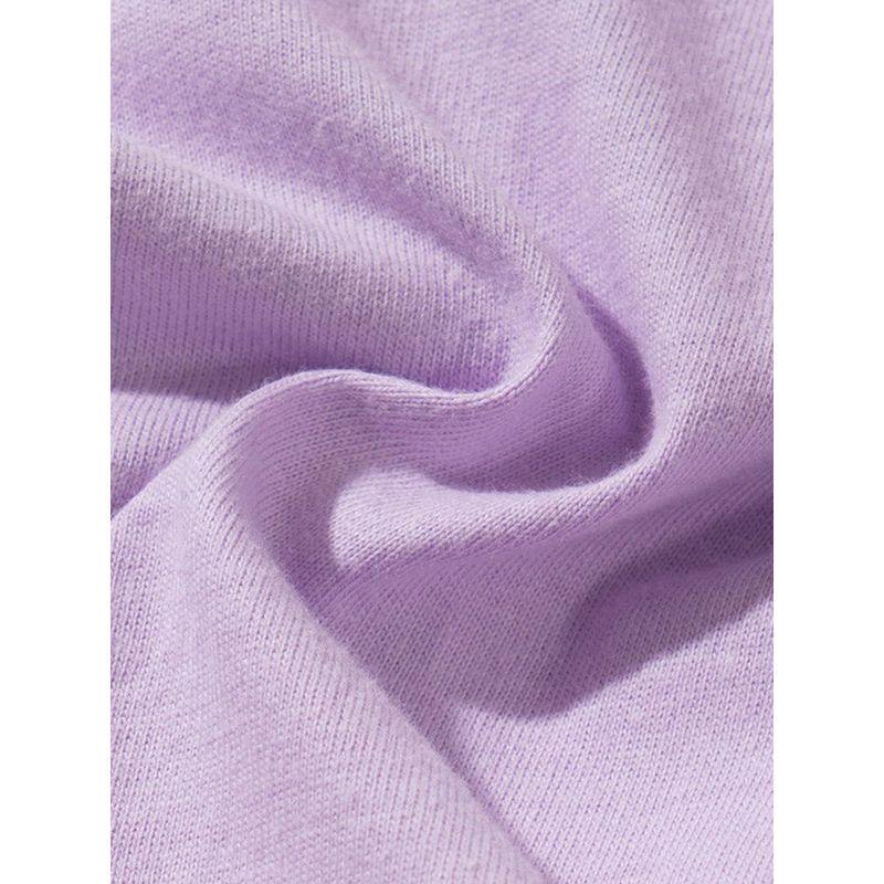 Cute Small Size in Purple Children's Summer Clothing round Neck Short Sleeve T-shirt