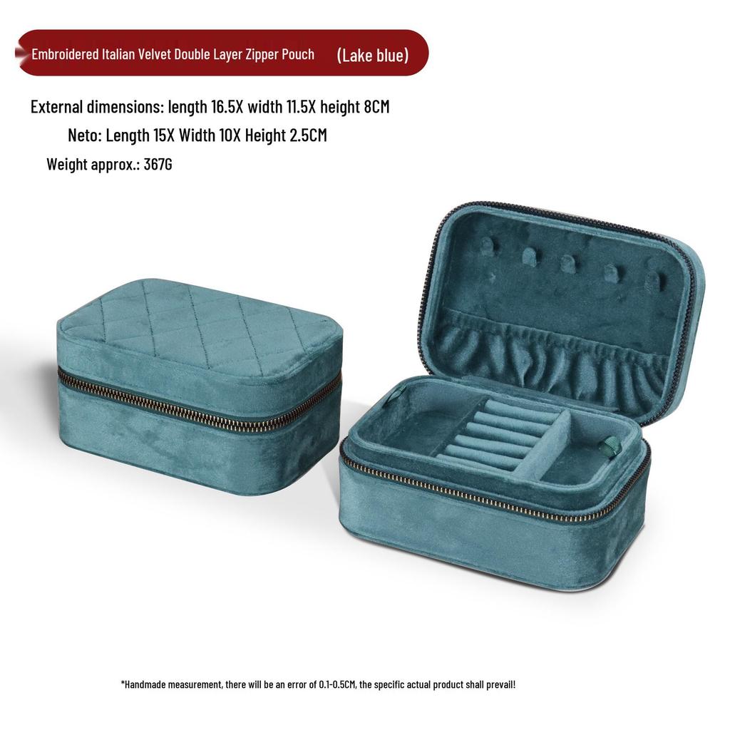 Boîte à Bijoux de Luxe en Velours pour Bagues, Colliers et Puces d'Oreilles - Solution de Rangement Portable et Élégante