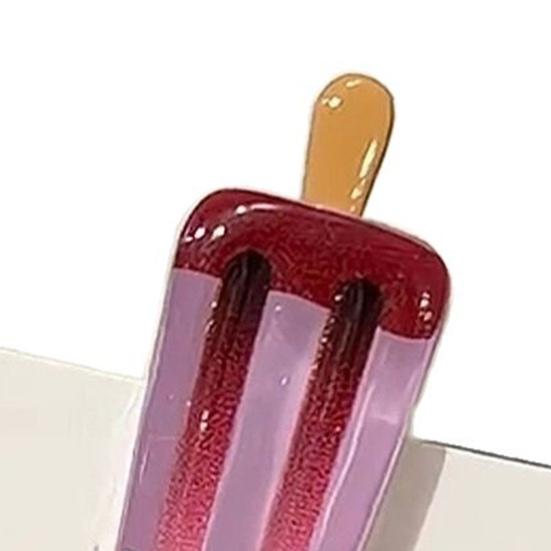 5Pcs Girl Hairpins Clear Gradient Color Simulated Popsicle Shape Transparent Hair Clips Anti-Slip Design Mini Lightweight Hair Pins