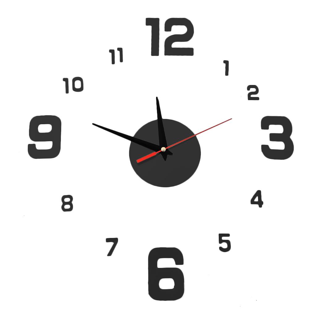 3D Digital Wall Clock Frameless Wall Clocks Wall Stickers For Home Living Room Decor Quartz Needle Self Adhesive Hanging Watch