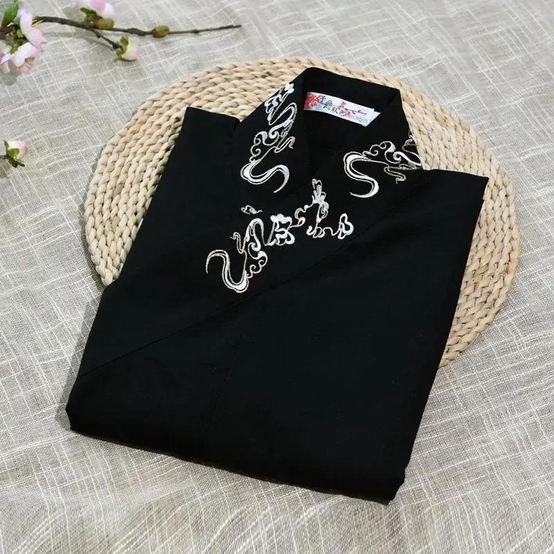 

Oversized Traditional Chinese Hanfu Plus Size Daily Female Cross Collar Embroidery for Spring and Summer Clothing 4XL чорний