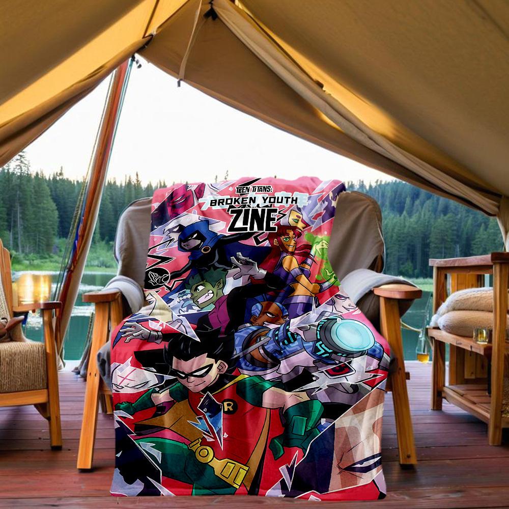 1PC Teen Titans, Zine Outdoor Blanket Lightweight Flannel, Soft & Warm, All-Season Use for Sofa, Outdoor, Camping, Living Room, Office14