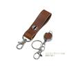 Acacia Style Tochigi Leather Reel Made in Stretchable Reel Keychain for Keys and Pass Brown Strap, 2-Way, Japan, Approx. 39cm, Cases,
