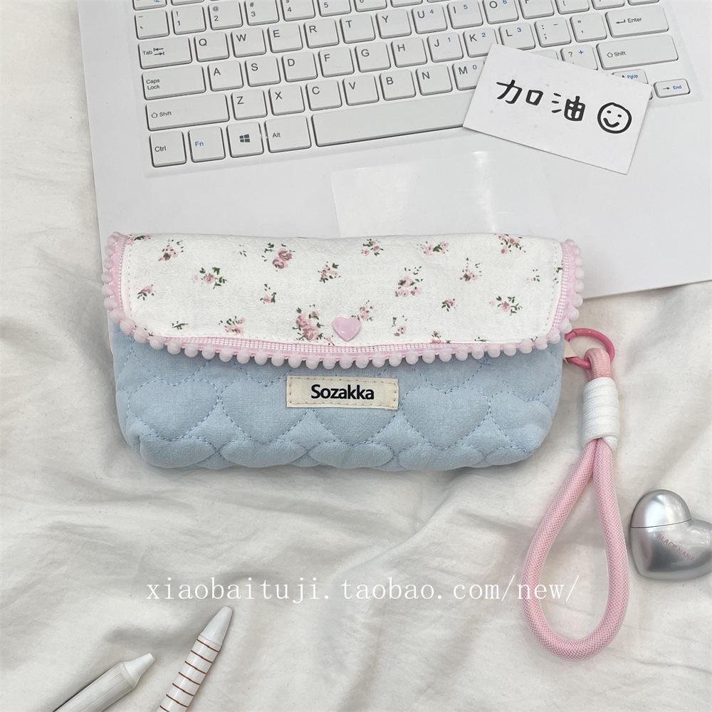 Korean Style Floral Pencil Case - Large Capacity, Multifunctional Stationery Box